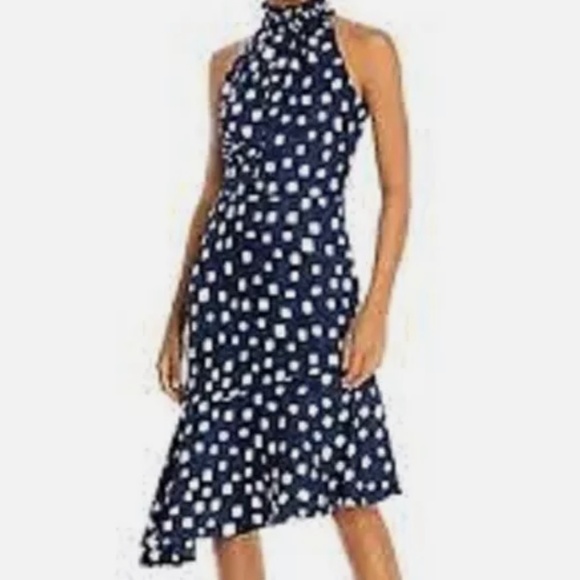 Karl Lagerfeld Paris Asymmetrical Square Mock Neck Maxi Dress Size 2 - Picture 1 of 4